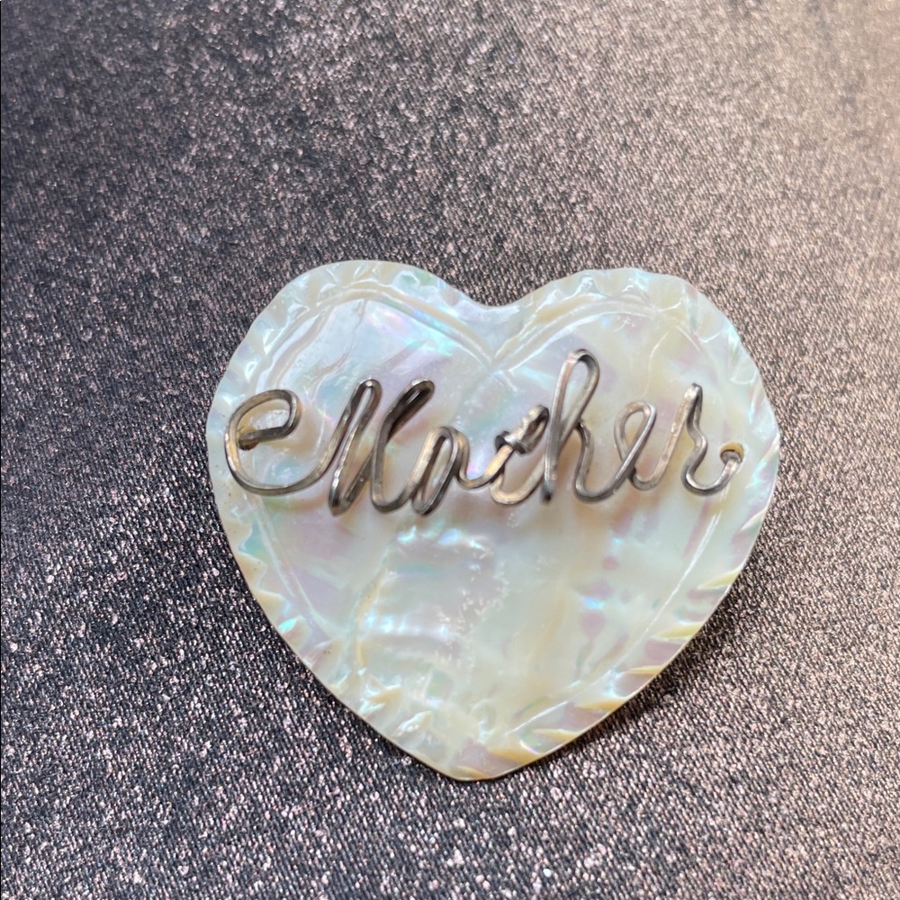 Mother Heart Shell Pin - Iridescent Mother-of-Pearl. Bundle and  save $ now